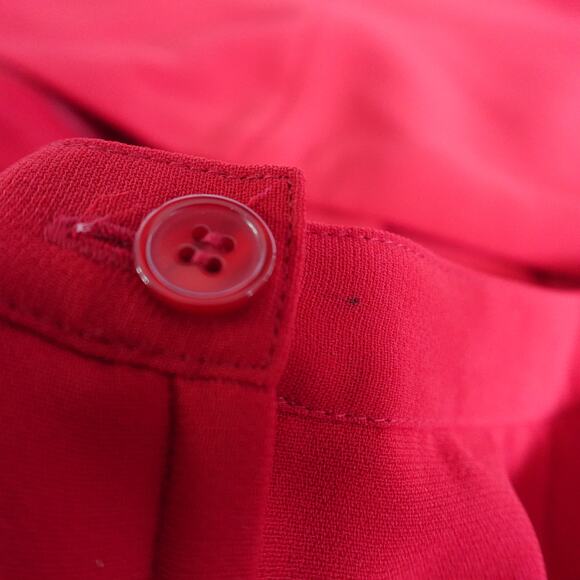 Vintage Retro 80s 90s Larry Levine Red Short Sleeve Skirt Blouse Suit Set 10 - Picture 10 of 13